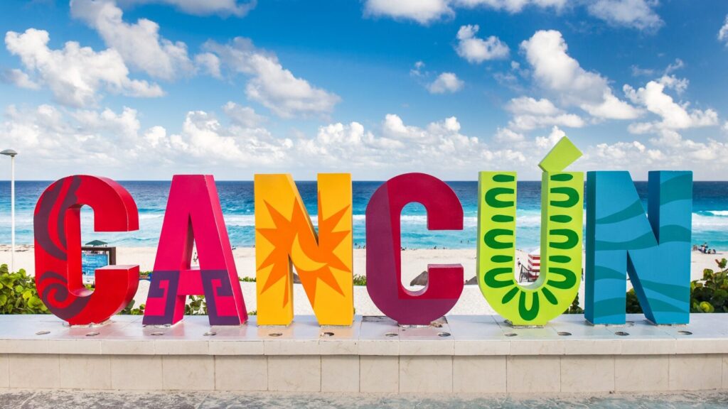 cancun colorful sign